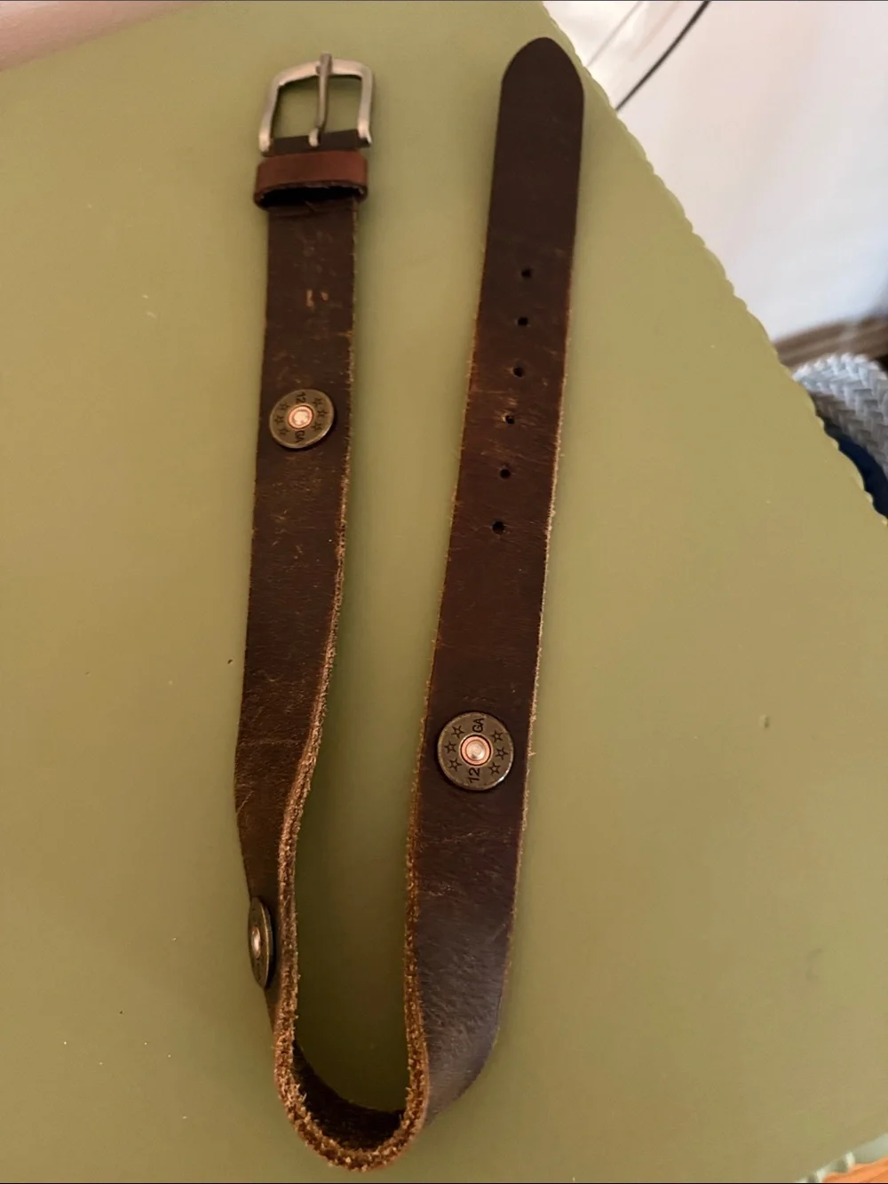 ZEP PRO Brown Genuine Full-Grain Leather Belt with Shotgun Shell Accent